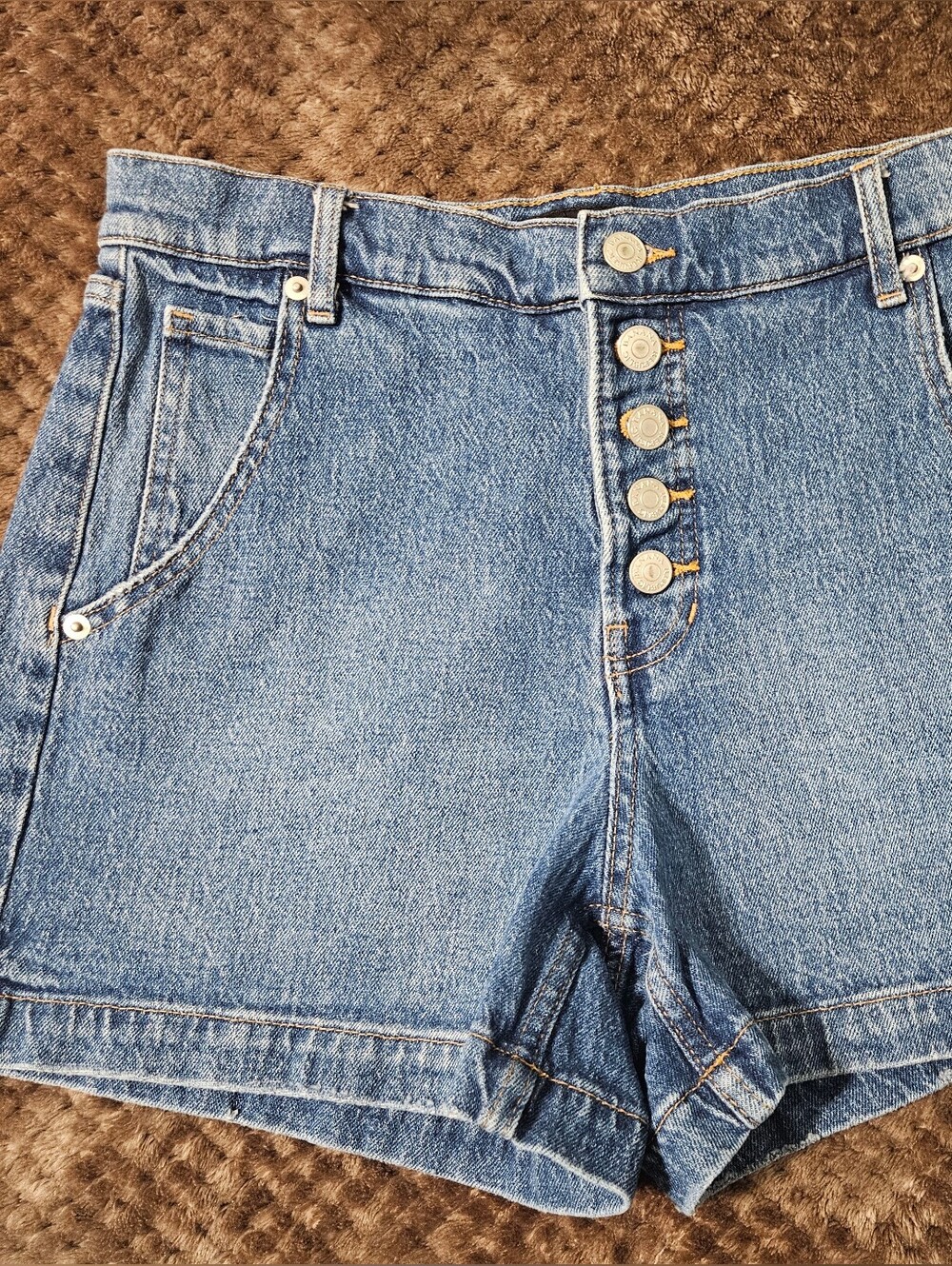 Banana Republic Classic Blue Button-Fly Denim Shorts